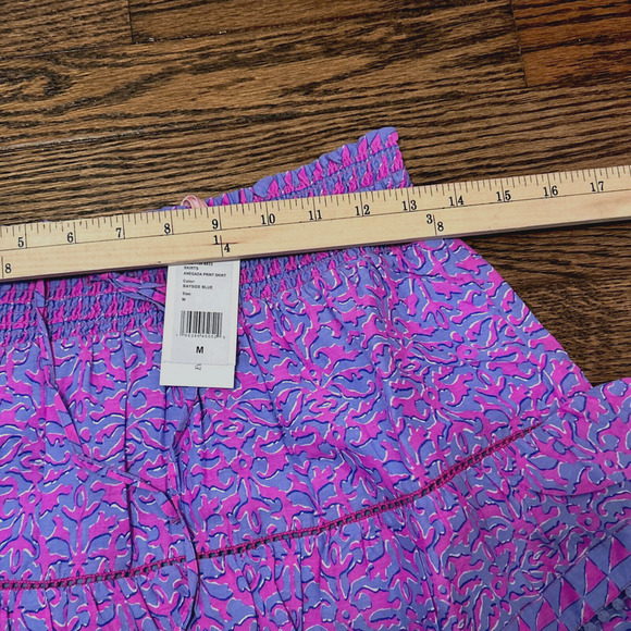 Vineyard Vines‎ Sz M Anegada Block Tiered Ruffled Skirt Bayside Blue Purple NWT - Picture 7 of 7